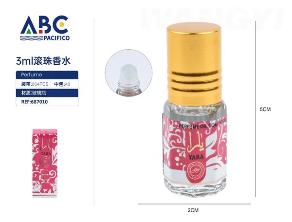 Perfume roll-on Lattafa Yara Candy rosa 3ml para mujer