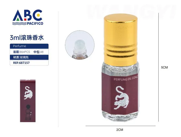 Perfume roll-on diseño leopardo vino 3ml unisex