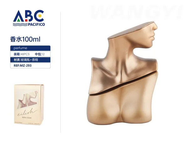 Perfume Eilish botella de busto dorado 100ml para mujer