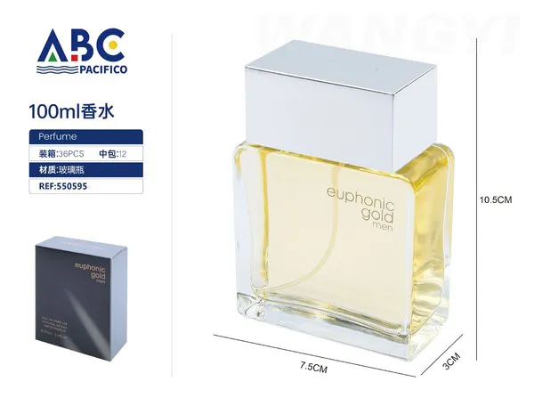 Perfume Euphonic Gold Men tapa plateada 100ml para hombre
