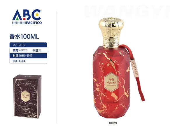Perfume Desert Flower botella roja marmol 100ml para mujer