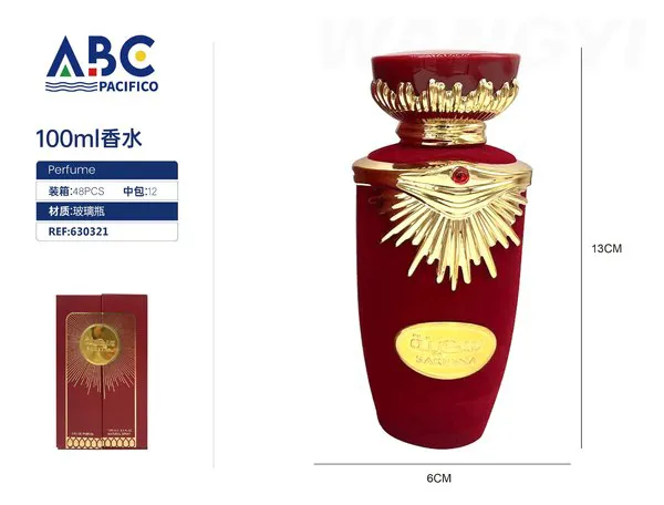 Perfume Sakeena botella terciopelo rojo 100ml para mujer