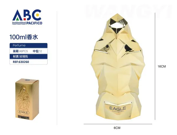 Perfume Eagle botella dorada facetada 100ml para hombre