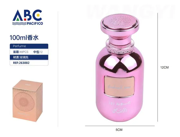 Perfume árabe Oud botella rosa 100ml para mujer