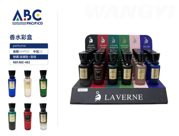 Set de perfumes mini Laverne colección Night Sapphire Queen Rose con exhibidor x24