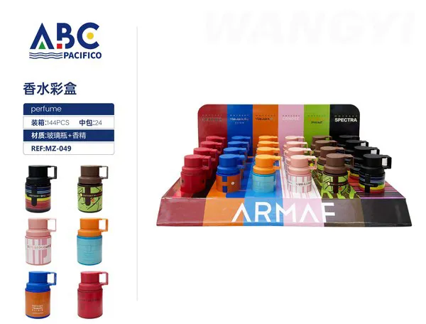 Set de perfumes mini Armaf colección colores con exhibidor x24