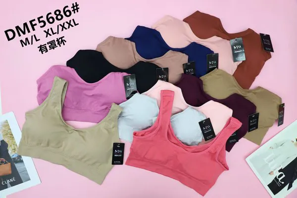 Top deportivo sin costuras con copas removibles para mujer, paquete de 12