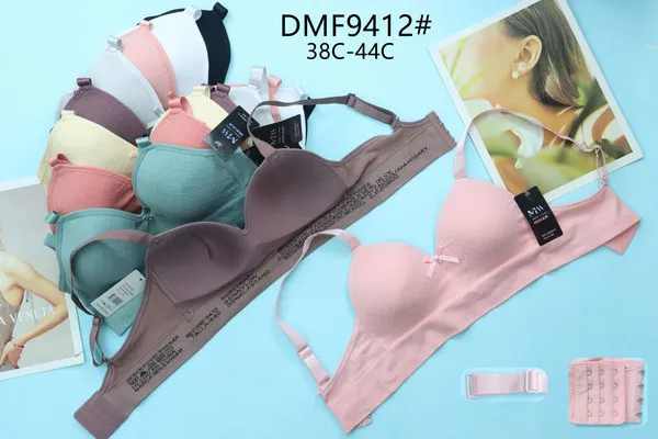 Sujetador sin varilla de copa texturizada tallas 38C a 44C para mujer, paquete de 12