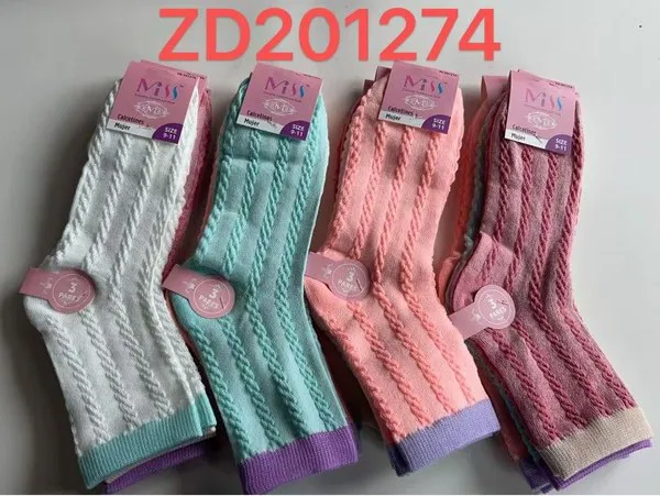 Calcetines con tejido trenzado en relieve para mujer, 12 pares
