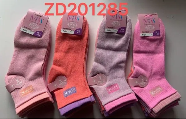 Calcetines lisos de algodón en colores pastel para mujer, 12 pares