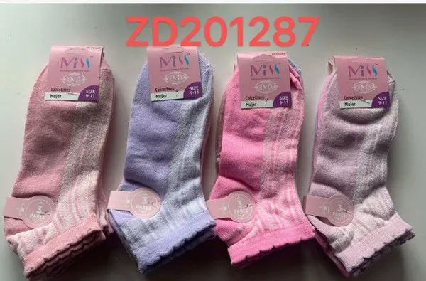 Calcetines cortos con rayas en relieve para mujer, 12 pares