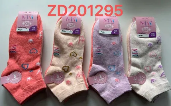 Calcetines cortos con corazones y moños para mujer, 12 pares
