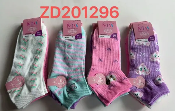 Calcetines cortos con flores, moños y gatitos para mujer, 12 pares