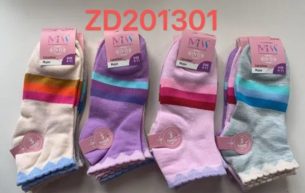 Calcetines con franjas de colores y puño ondulado para mujer, 12 pares
