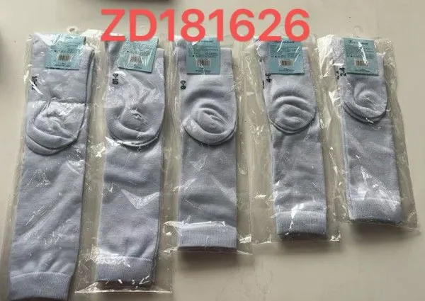 Calcetas largas blancas lisas de algodón para mujer, 12 pares