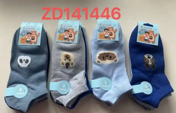 Calcetines cortos infantiles con panda y osito para niño, 12 pares