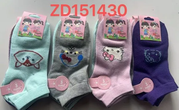 Calcetines cortos infantiles con gatitos y perrito para niña, 12 pares