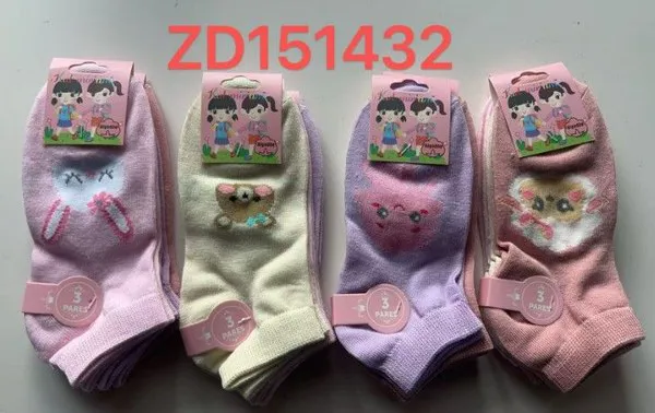 Calcetines cortos infantiles con conejitos y osos para niña, 12 pares