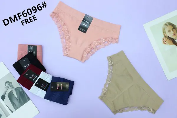 Calzones bikini con orilla de encaje para mujer, paquete de 12