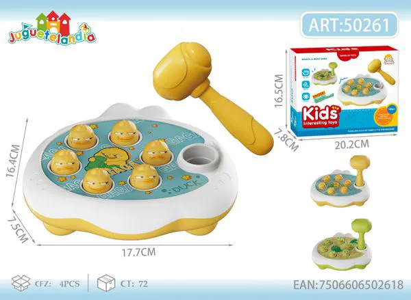 Juego de mesa golpea al patito tipo whac-a-mole con martillo para niños