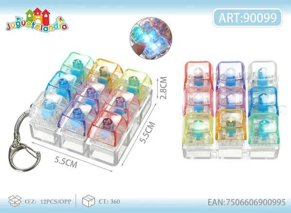 Llavero probador de switches de teclado 9 teclas transparentes con luz