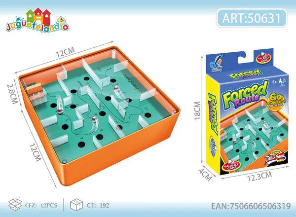 Mini laberinto de equilibrio con bolita de metal, juego de mesa 12 cm