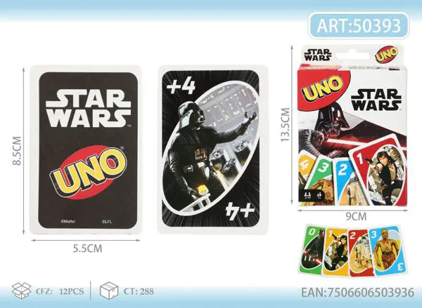 Juego de cartas UNO edición Star Wars, 8.5 cm
