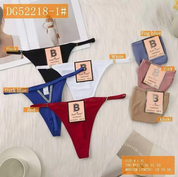 Tanga de satén con detalle de pedrería en V y tirantes ajustables para mujer, paquete de 12