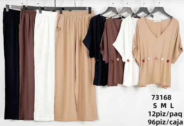Conjunto de Blusa y Pantalón Ancho-73168