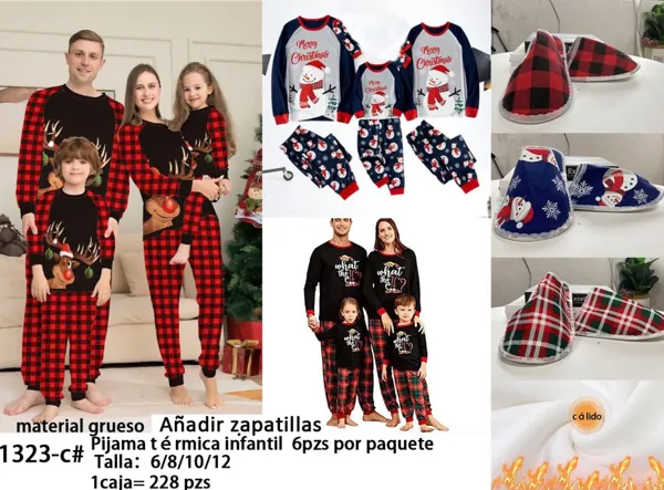 Pijama térmica navideña de dos piezas para niños