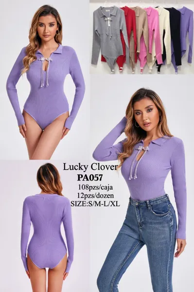 Body de punto con cuello polo