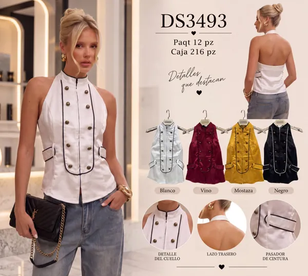 Blusa tipo chaleco con botones