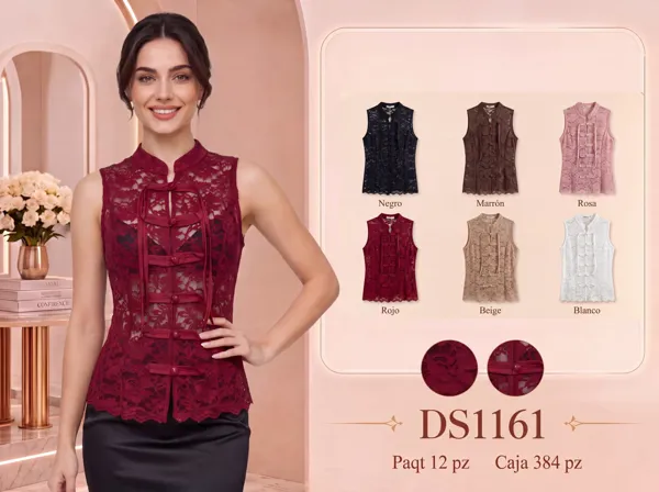 Blusa sin mangas de encaje
