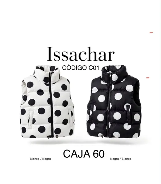 Chaleco acolchado con estampado de lunares grandes para mujer