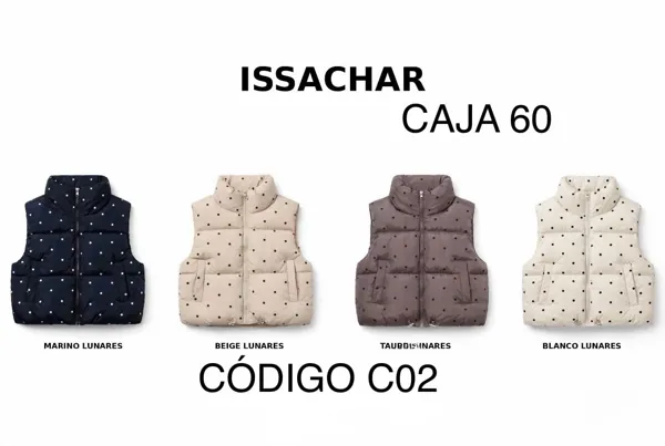 Chaleco acolchado con lunares pequeños y cuello alto para mujer