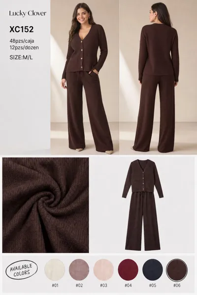 Conjunto de cárdigan y pantalón