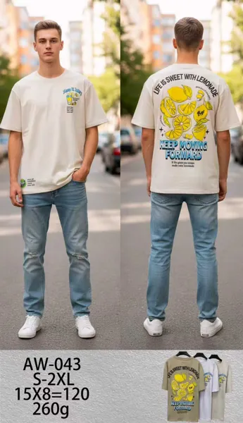 Playera oversize estampado de limones