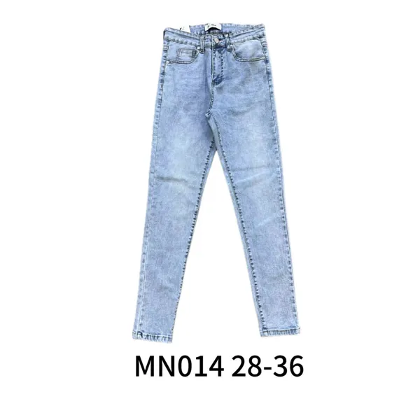Jeans de mezclilla corte skinny tiro alto lavado claro
