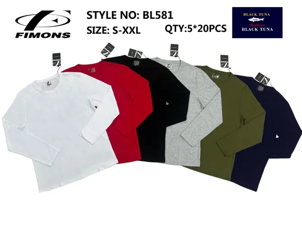 Playera básica de manga larga cuello redondo