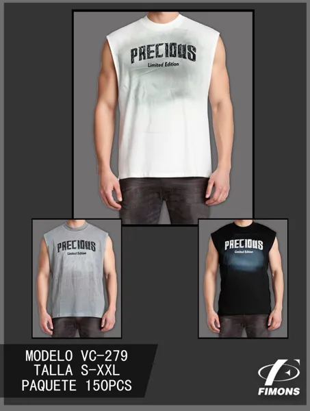 Playera sin mangas estampado Precious