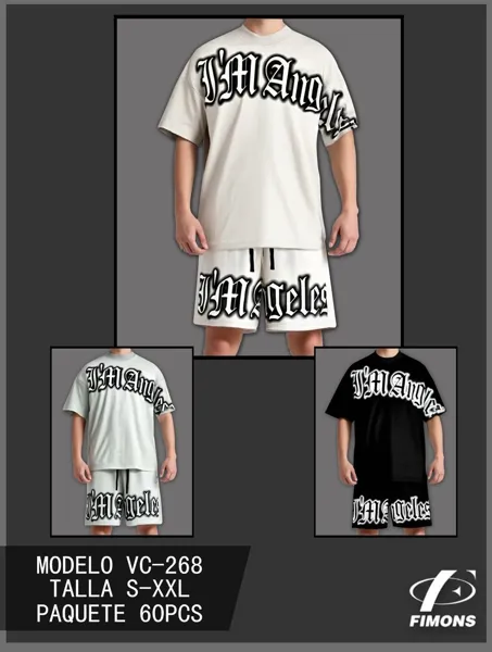 Conjunto de playera y short estampado I'M Angeles
