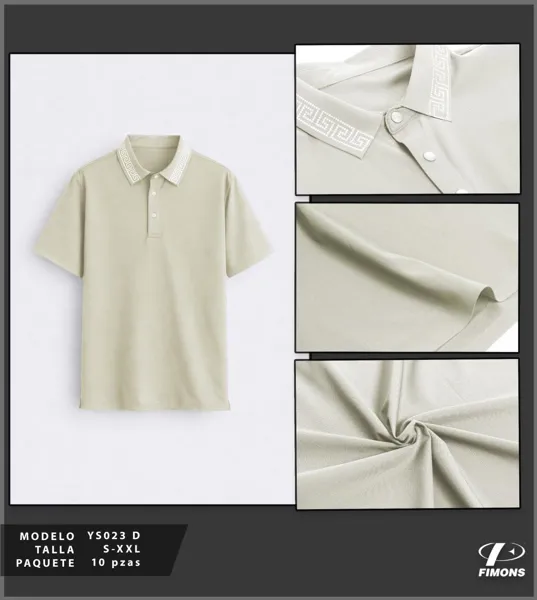 Playera tipo polo con cuello de grecas
