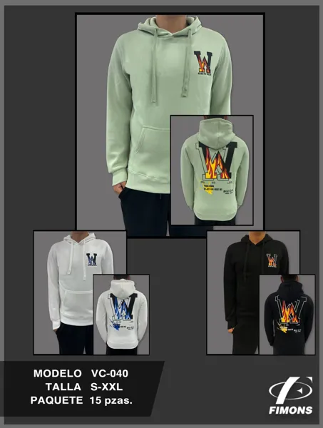 Sudadera con capucha estampado de llamas letra W