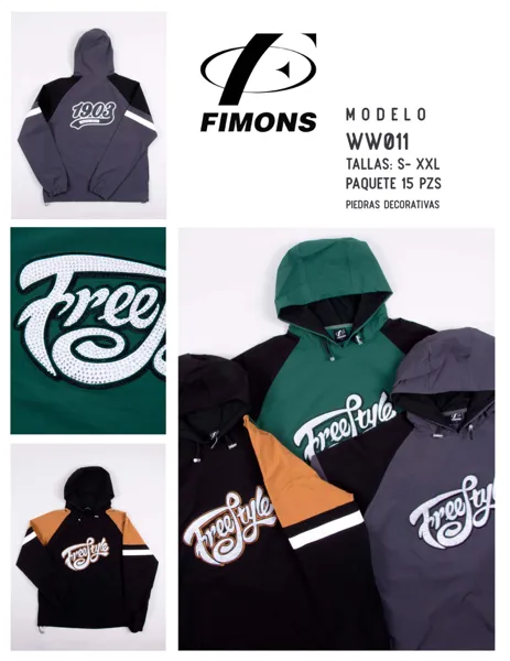 Sudadera con capucha tipo rompevientos estampado Freestyle
