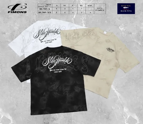 Playera oversize efecto tie dye estampado Stay Humble