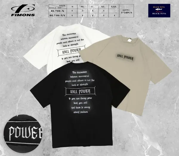 Playera oversize de manga corta estampado Will Power