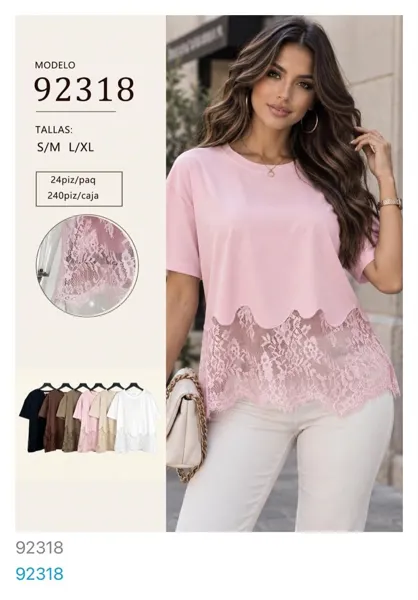 Blusa con detalle de encaje