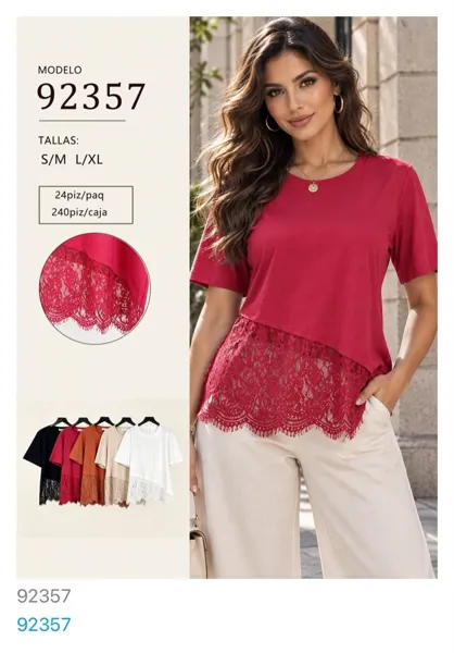 Blusa con detalle de encaje
