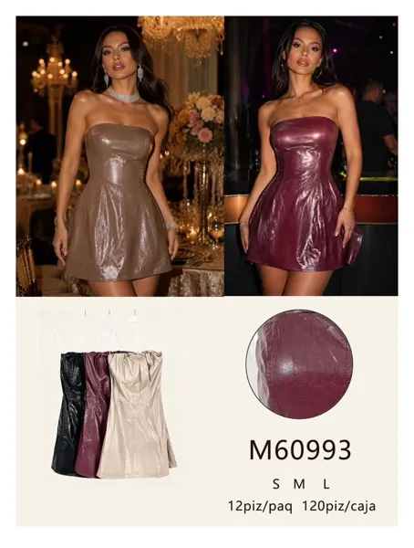 Vestido corto strapless