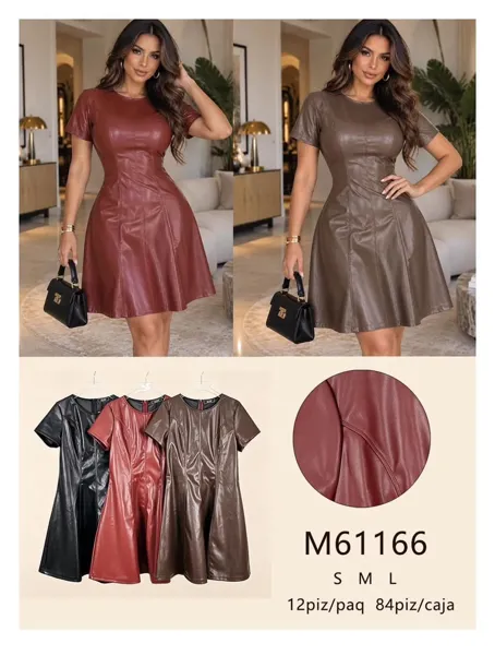 Vestido de cuero sintético